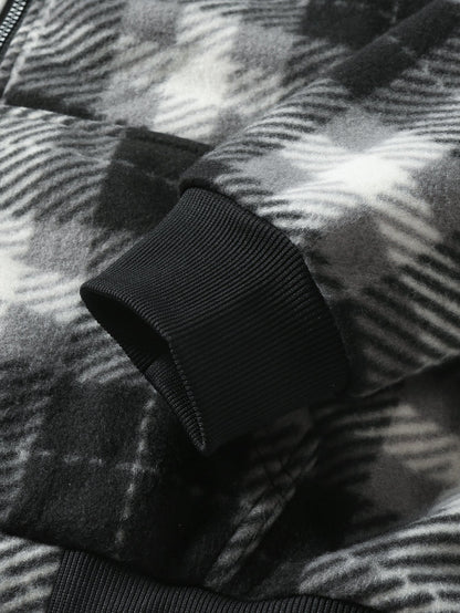 Teddy-Fleece Flanell Kapuzenmantel mit Reißverschluss