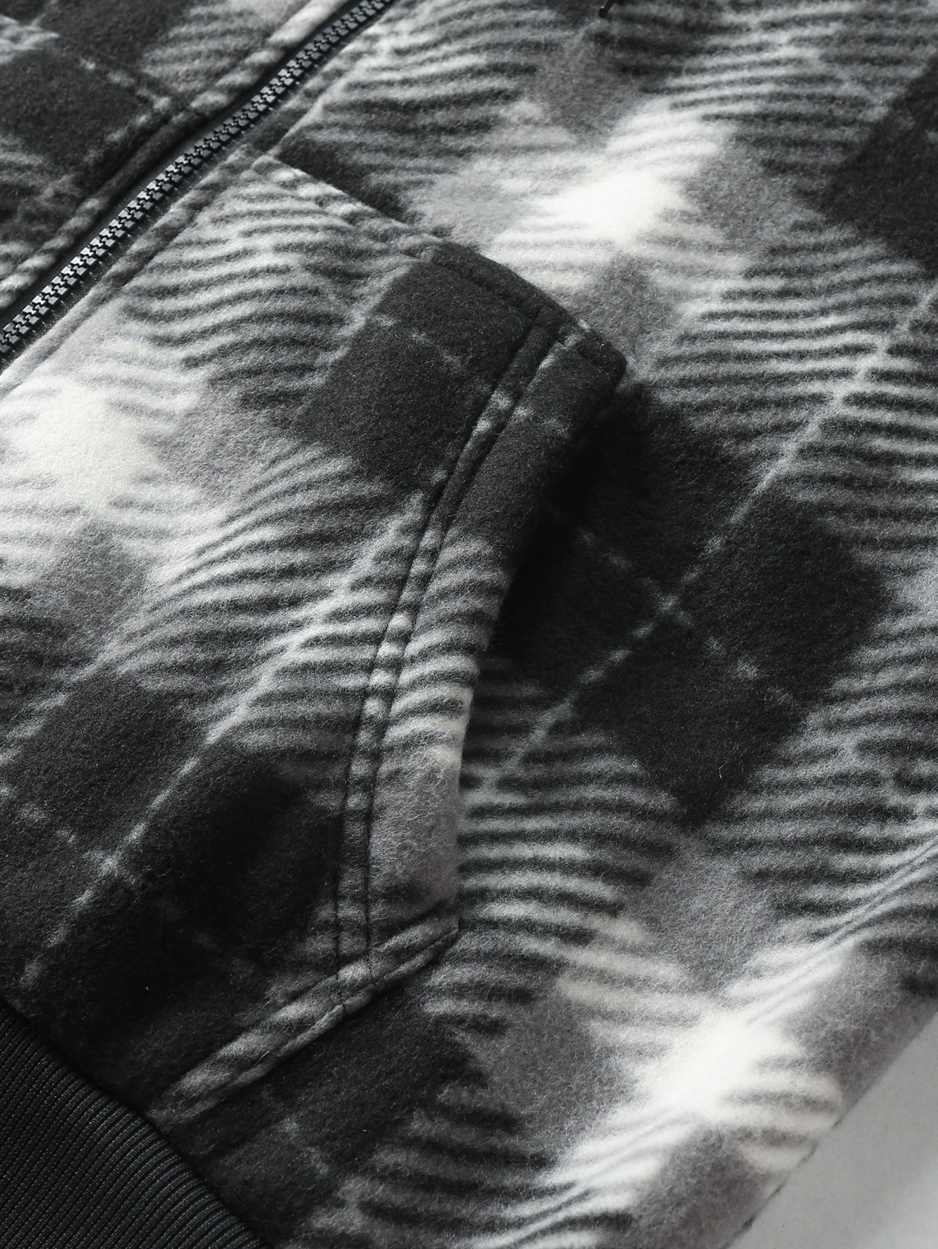 Teddy-Fleece Flanell Kapuzenmantel mit Reißverschluss