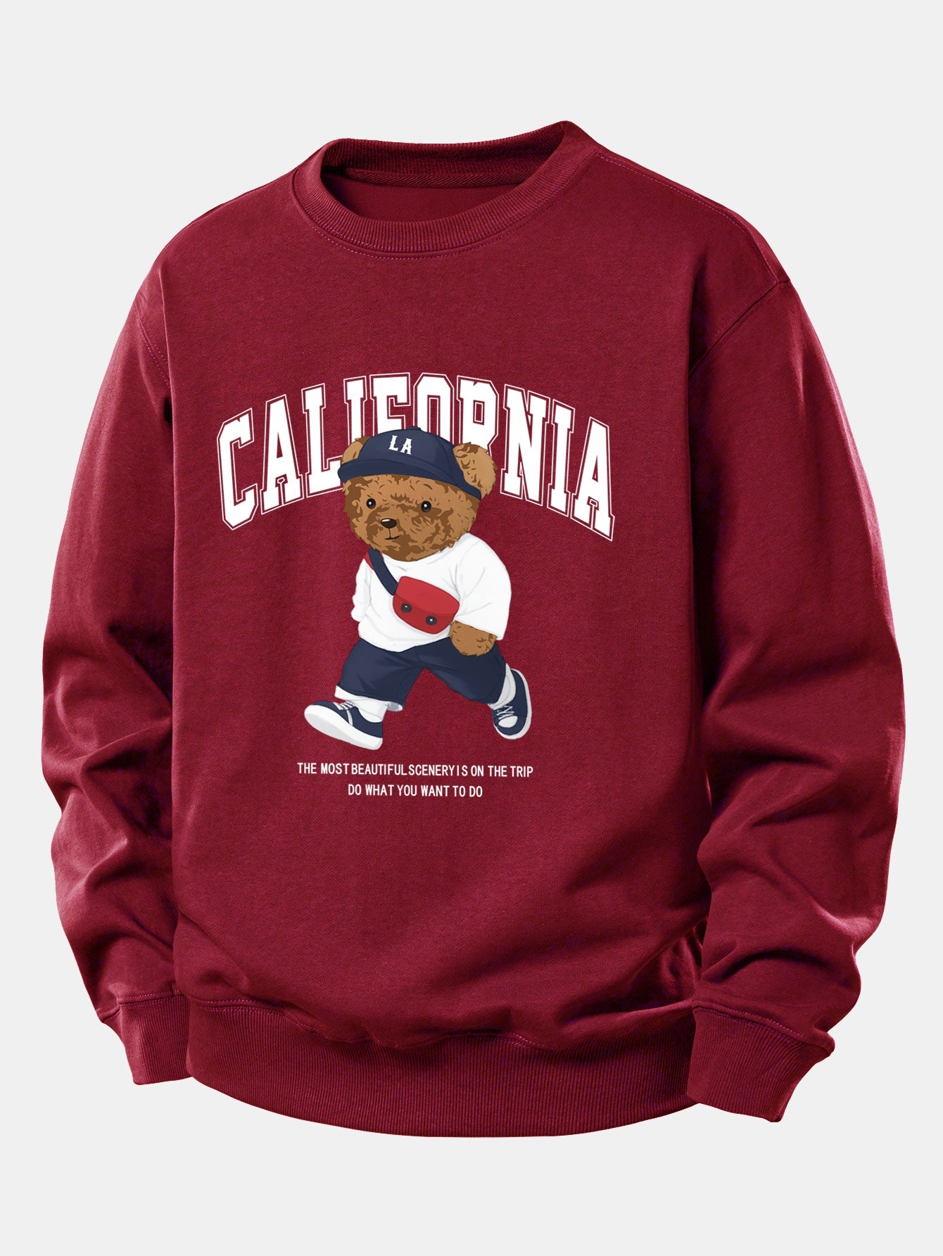 California Mode Bär-Print Lässiges Sweatshirt