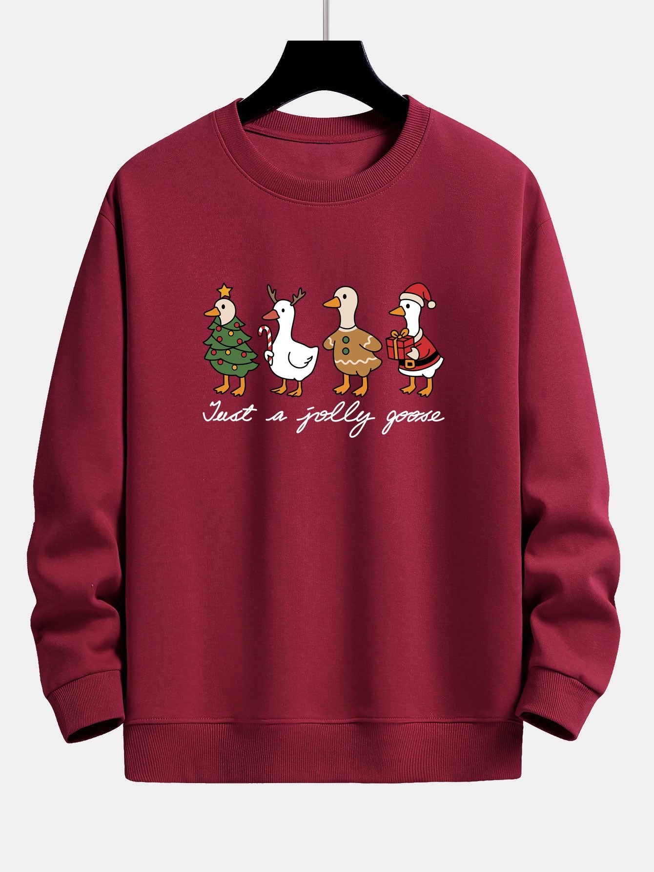 Locker Geschnittenes Sweatshirt mit Weihnachtsente-Print