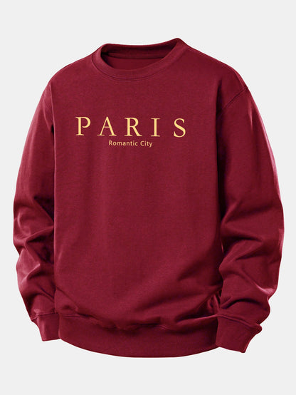 Paris Slogan Druck Locker Geschnittenes Sweatshirt