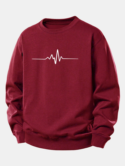 Sweatshirt mit Herzschlag-Motiv und lockerem Schnitt