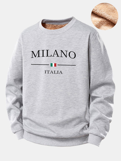 Milano Print Fleece-Lined Teddy Sweatshirt