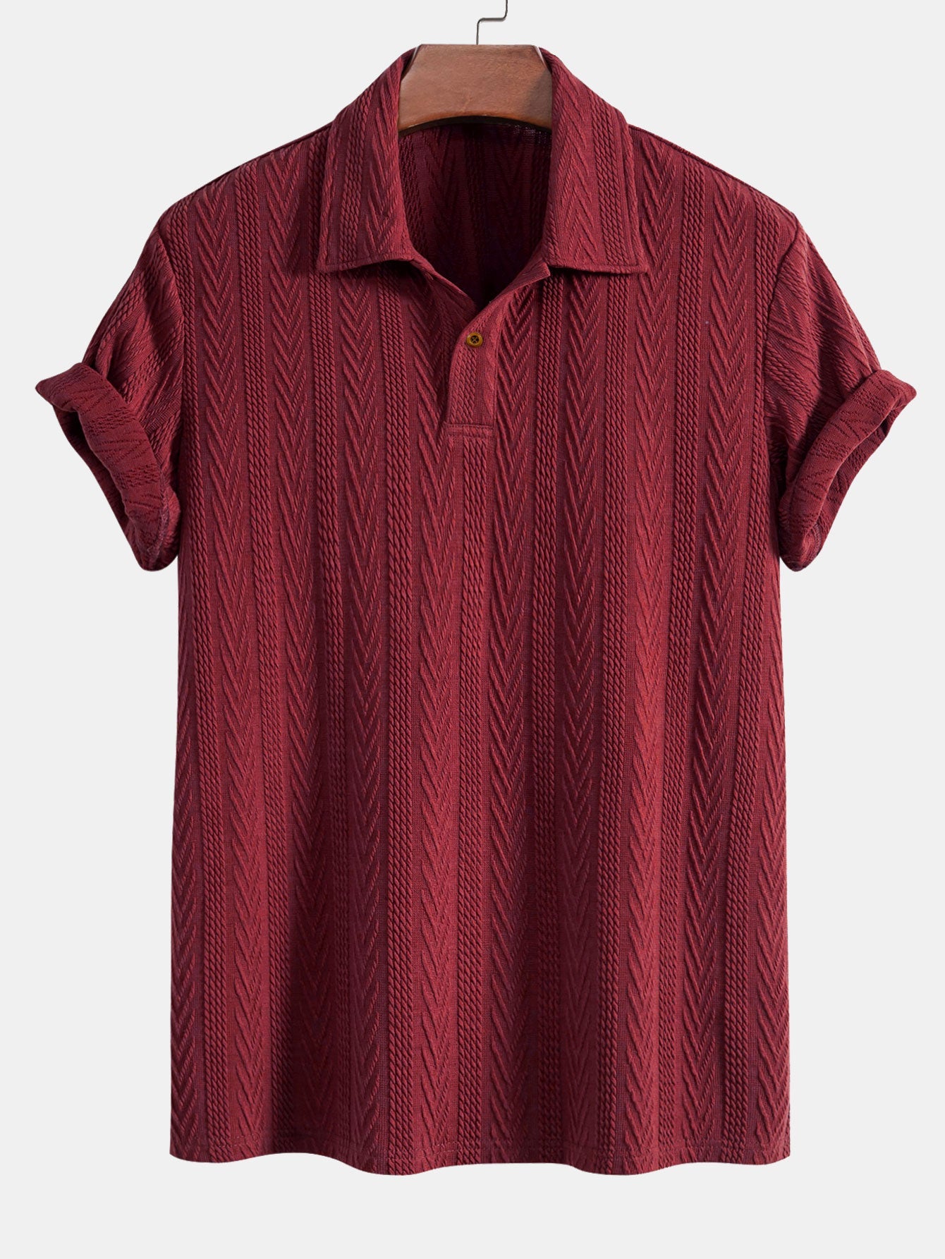 Kurze Ärmel Jacquard Polo