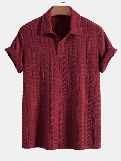 Kurze Ärmel Jacquard Polo