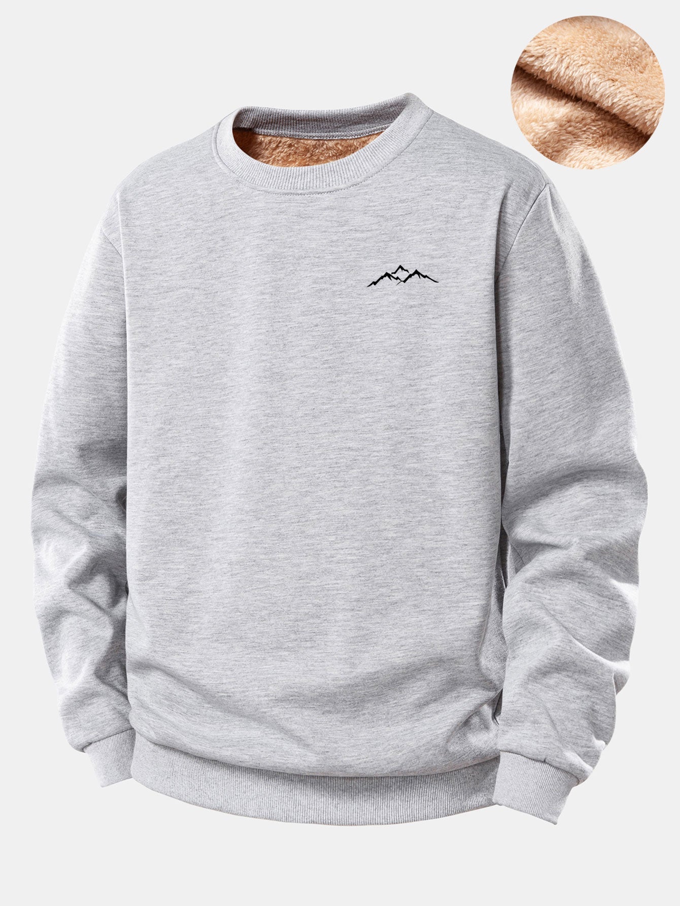 Fleece-Sweatshirt mit Bergdesign und kuscheligem Teddyfutter