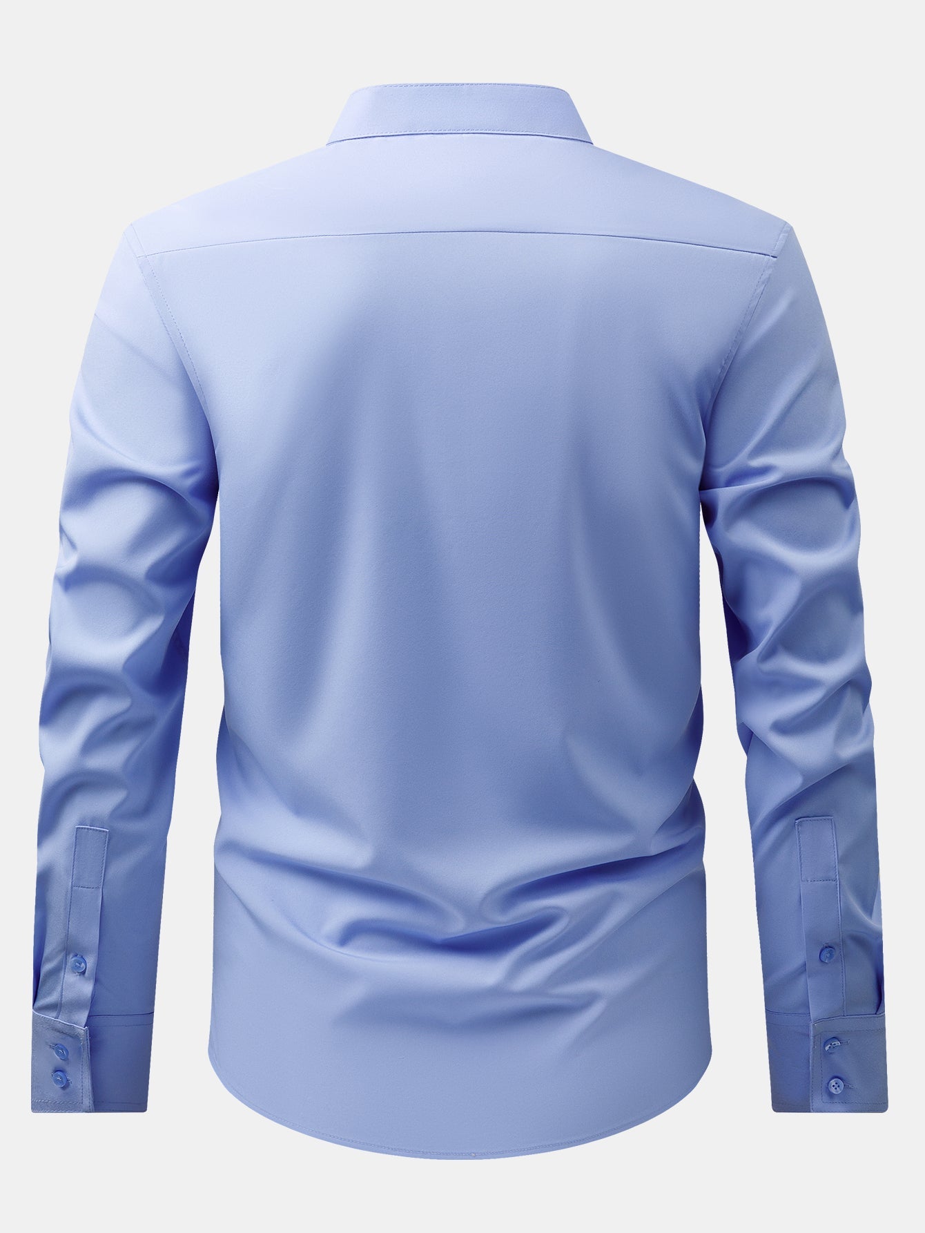 Stehkragenhemd mit verdeckter Knopfleiste und bügelfreier Pflege