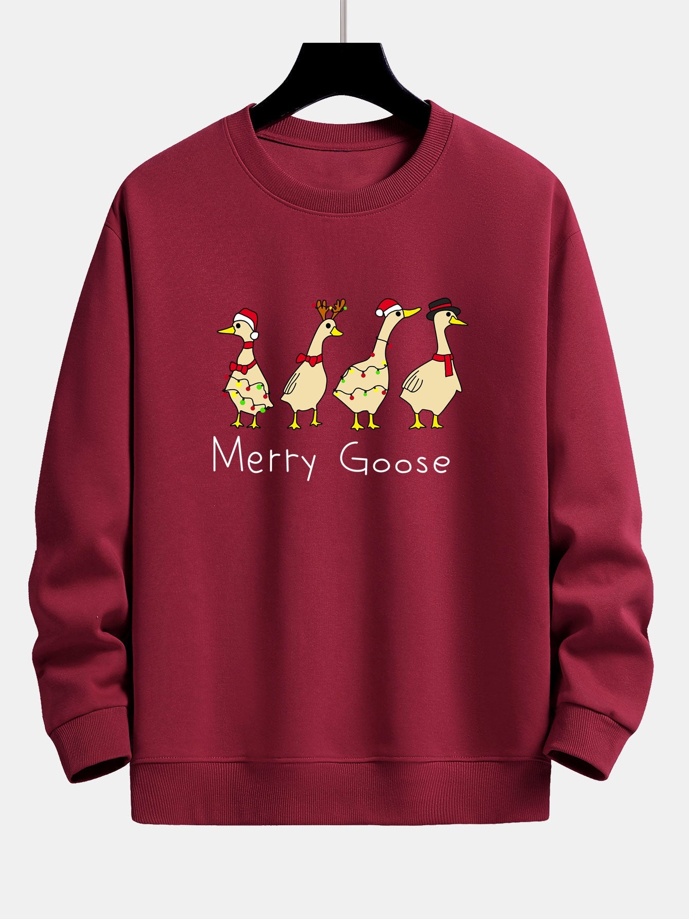 Weihnachtsente Druck Locker Geschnittenes Sweatshirt