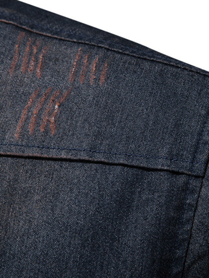 Gewaschenes Denim Westernhemd mit praktischen Taschen