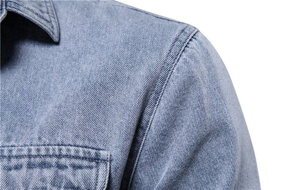 Gewaschenes Denim-Overshirt mit praktischen Taschen