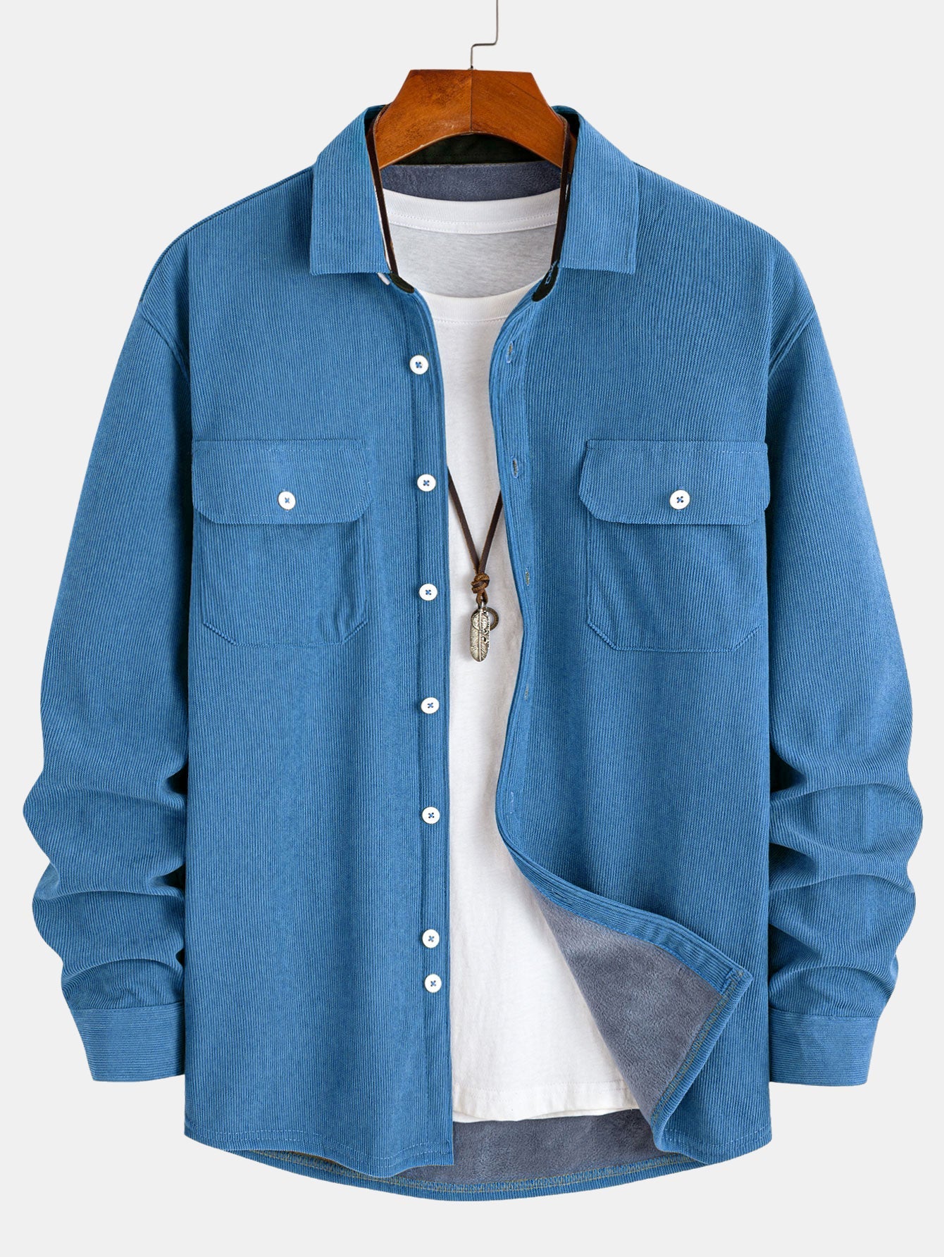 Plüschgefüttertes Kordhemd