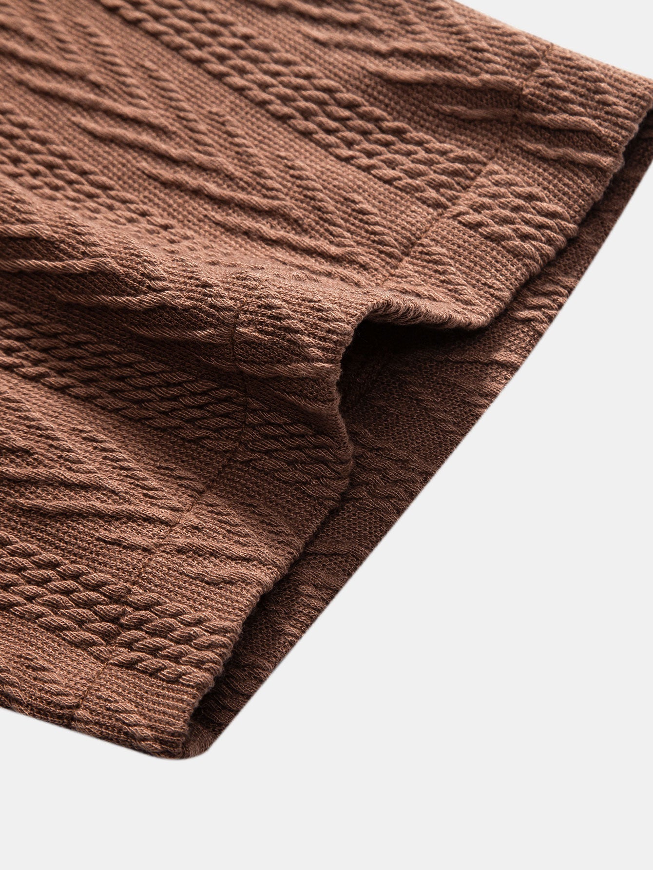 Textured Jacquard Cuban Shirt & Creased Straight Leg Trousers