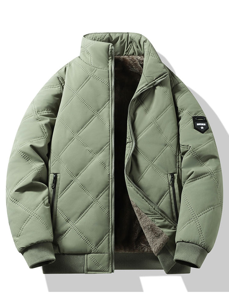 Steppjacke mit Stehkragen und Kunstpelzfutter