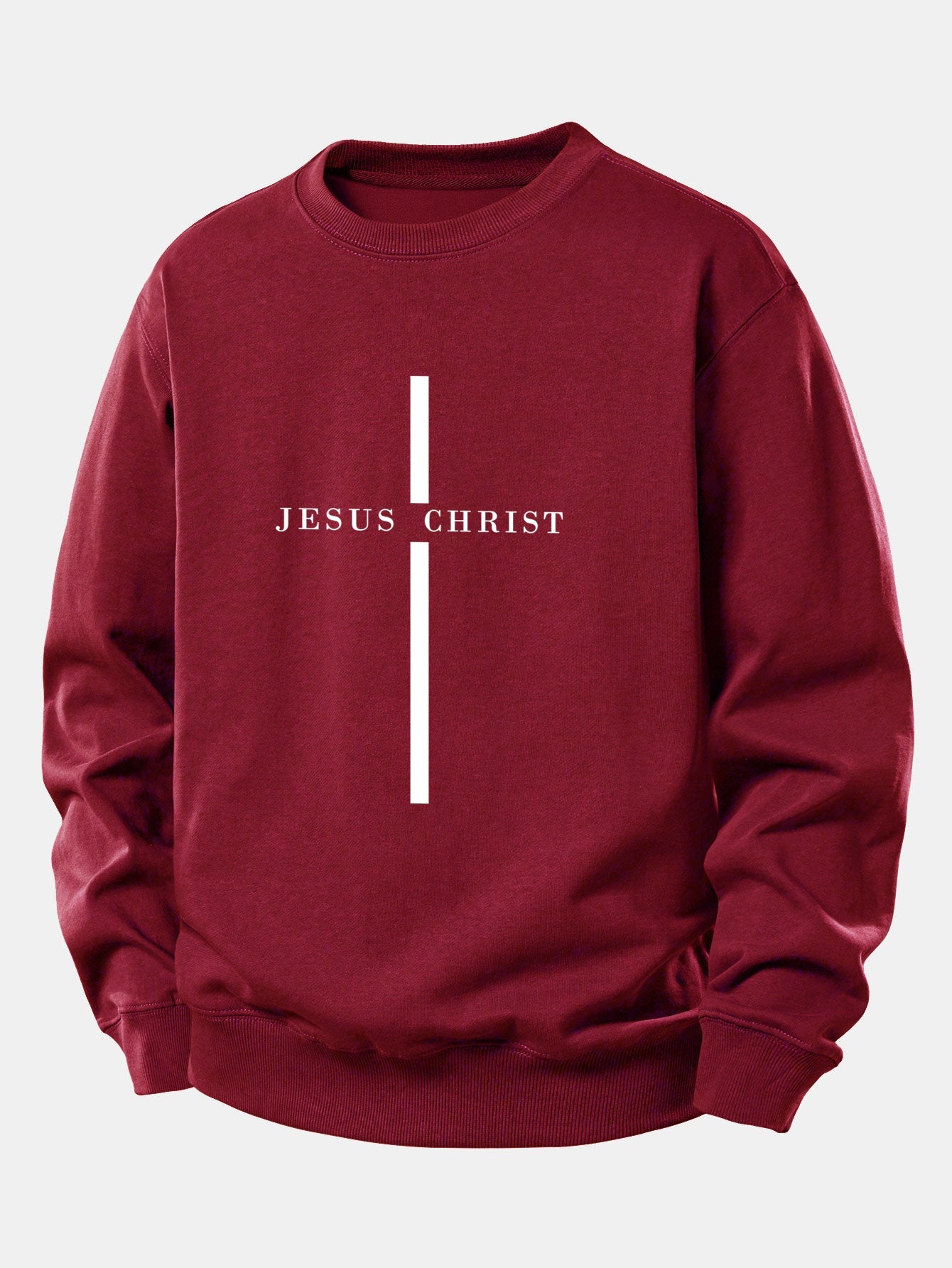 Jesus Christ Streifenmuster Locker sitzendes Sweatshirt