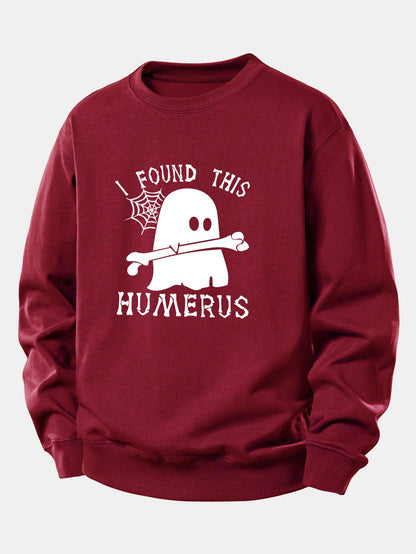 Ghost Fand Humerus Druck Sweatshirt mit lockerem Sitz