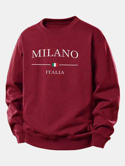Relaxed Fit Milano Print Sweatshirt