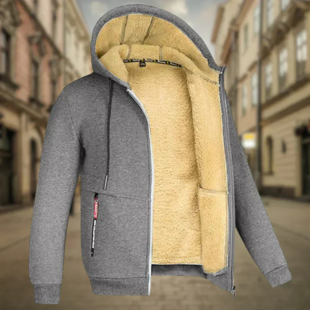 Fleece-Hoodie für Herren, bequem und warm für den Herbst.