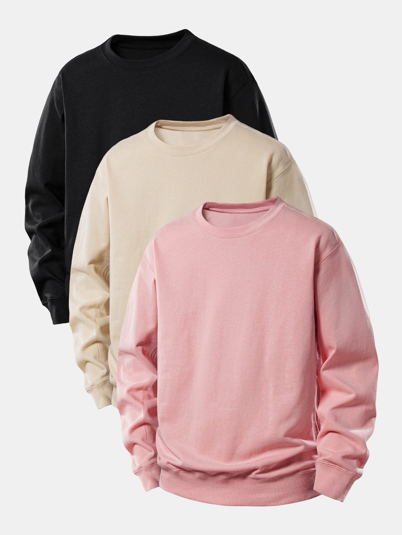 3 Stück Basic Relax Fit Sweatshirt