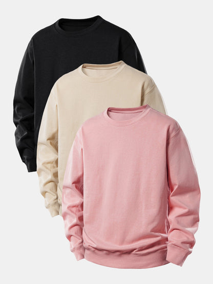 3 Stück Basic Relax Fit Sweatshirt