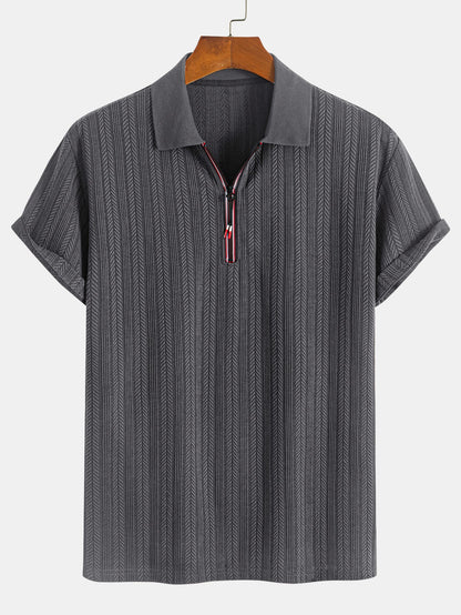 Strukturiertes Polo mit Reißverschluss