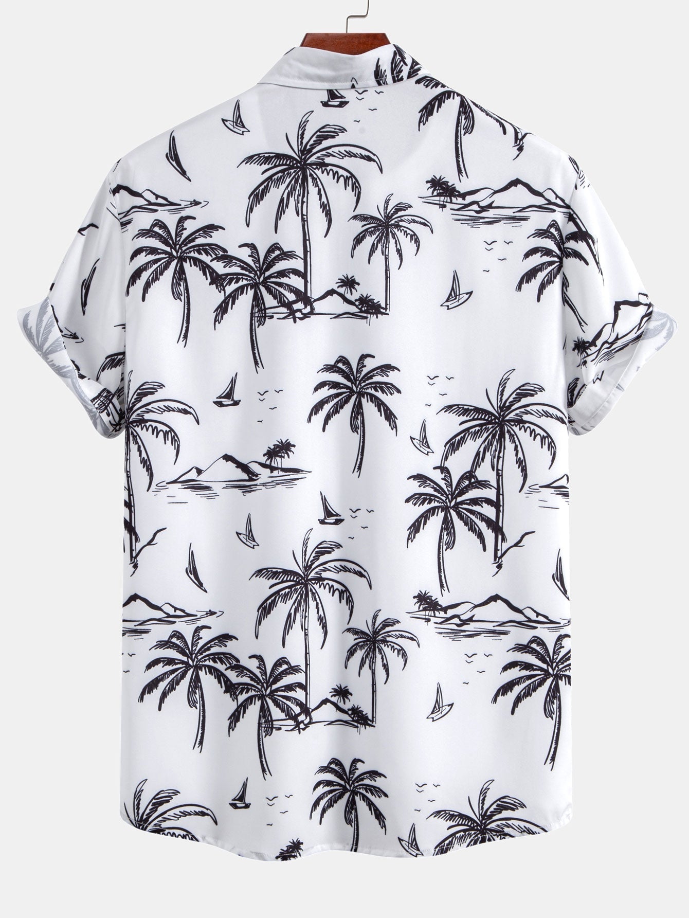 Palm Tree Island Hemd mit Knopfleiste und Kordelzug-Badeshorts