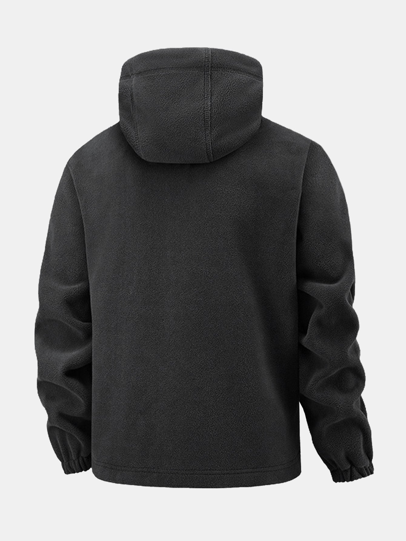 Fleecejacke mit Reißverschlusstasche und Kapuze