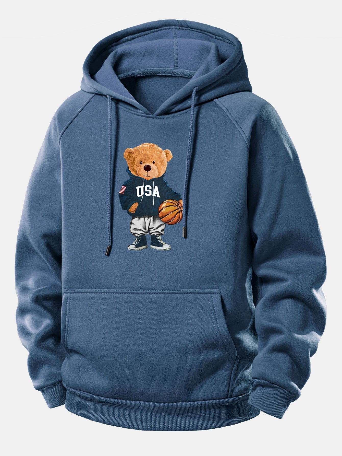 Basketball Bär Grafik Hoodie mit Kordelzug