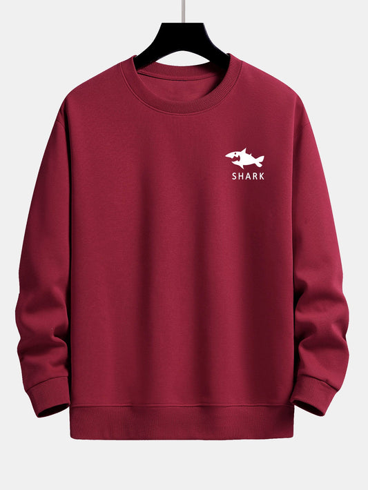 Hai-Motiv Sweatshirt im lässigen Schnitt