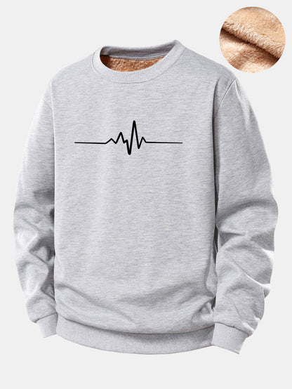 Sweatshirt mit Herzmuster und Teddyfutter aus Fleece