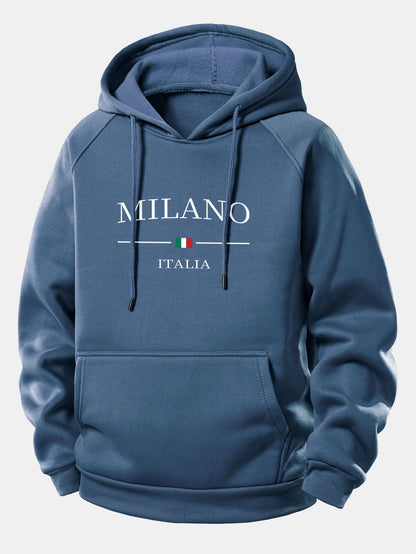 Milano Print Hoodie mit Kordelzug