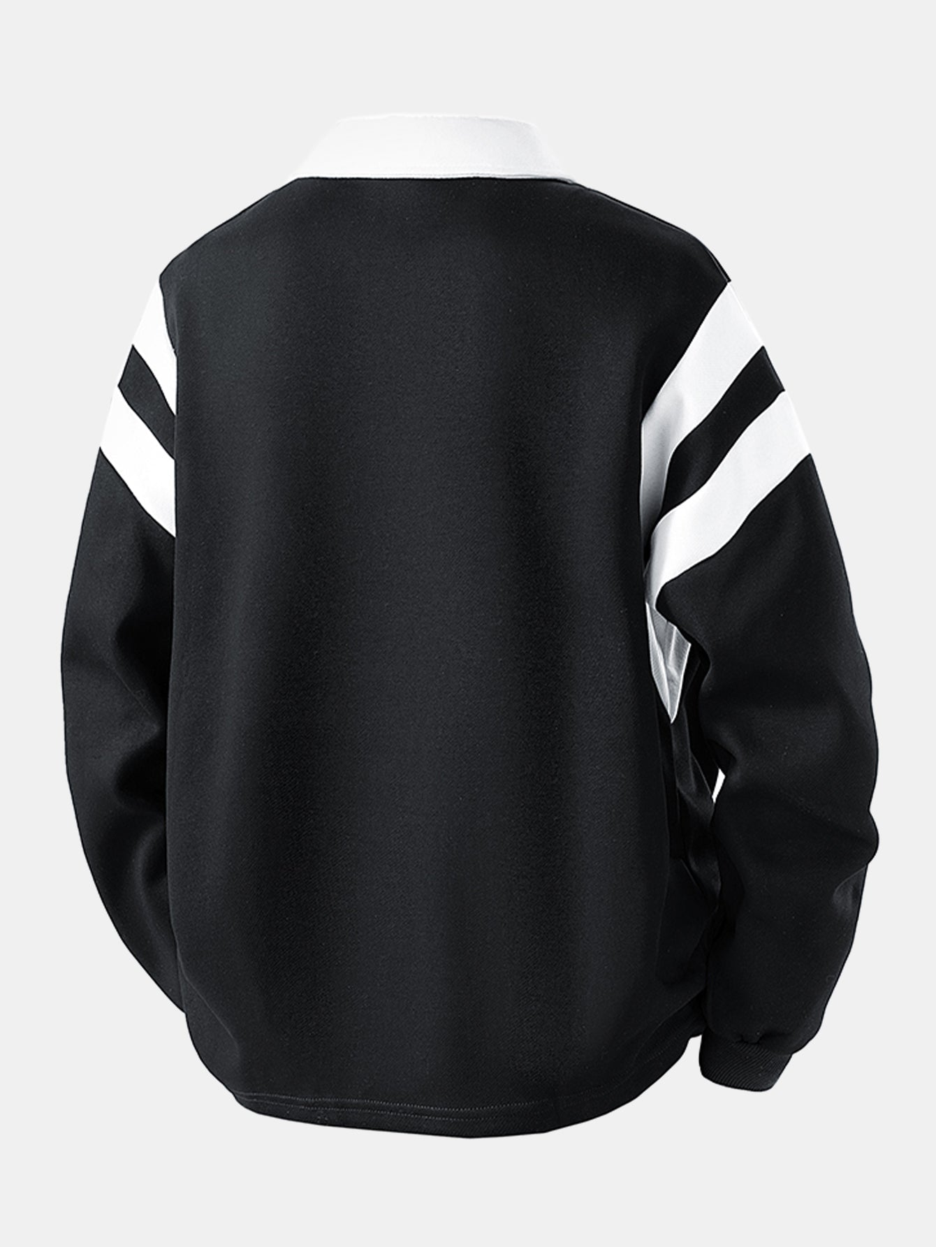 Color Block Zip-Up Polo Sweatshirt