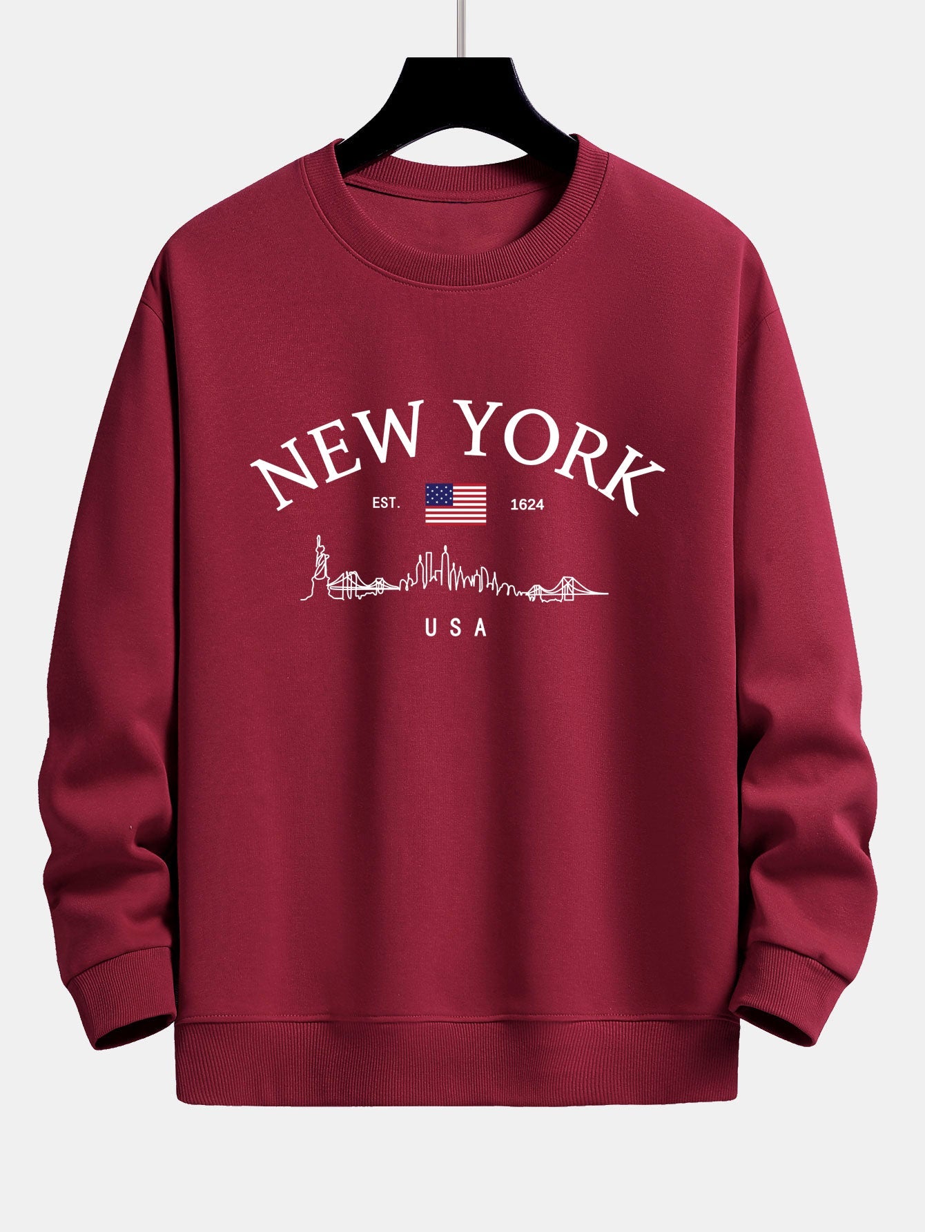 New York Druck Locker sitzendes Sweatshirt