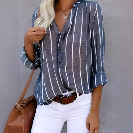 Maddie - Gestreifte Button-Up Bluse