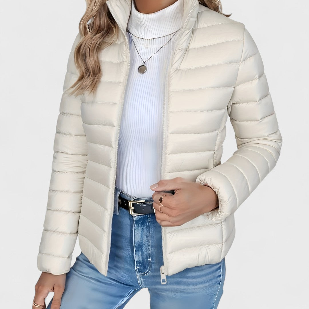 Simone - Elegante Lange Jacke Mit Kragen
