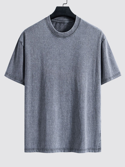 Basic gewaschenes, distressed Oversize T-Shirt mit Drop-Shoulder