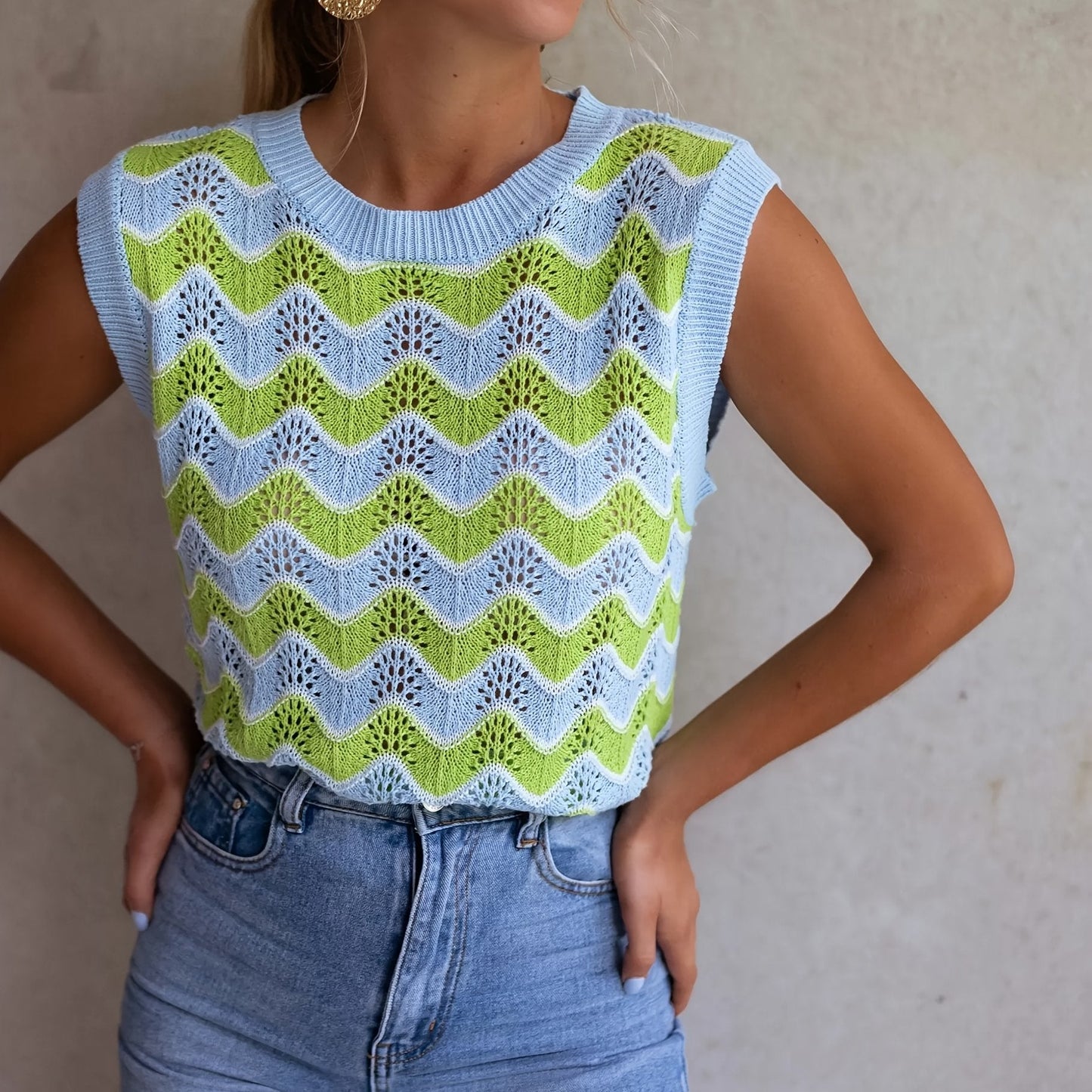 ADELBURG I ÄRMELLOSES ZOPFSTRICK-TOP