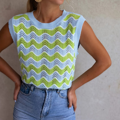 ADELBURG I ÄRMELLOSES ZOPFSTRICK-TOP