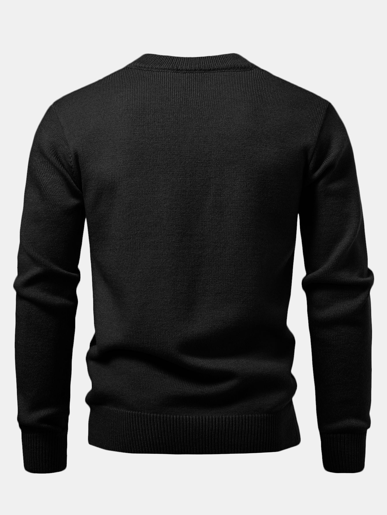 Robuster geometrischer V-Ausschnitt-Jacquard-Pullover