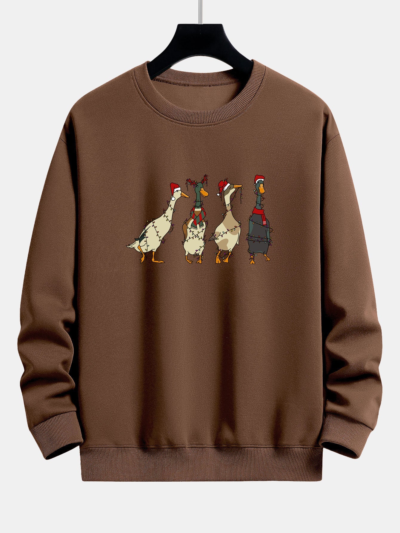 Weihnachtslichter Ente Druck Locker Sitzendes Sweatshirt