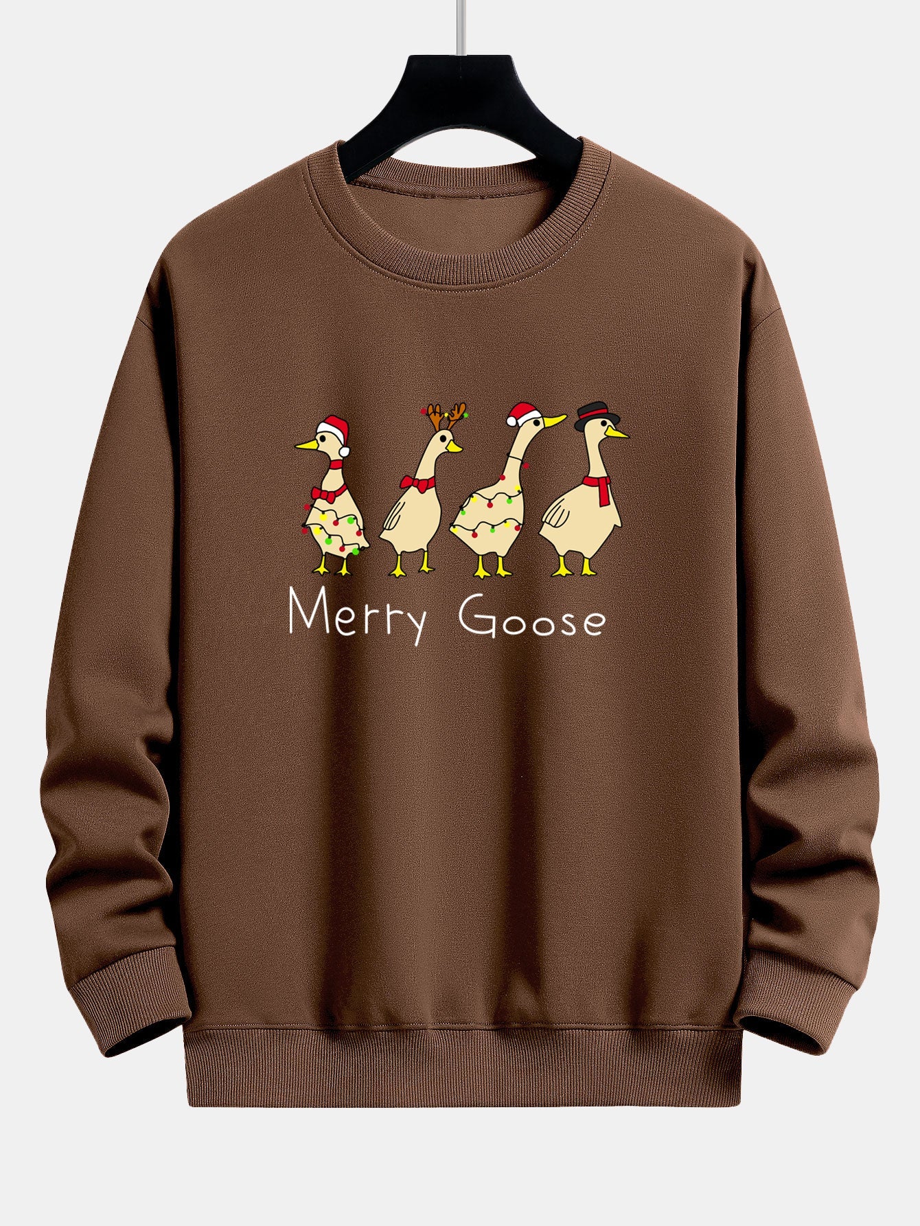Weihnachtsente Druck Locker Geschnittenes Sweatshirt