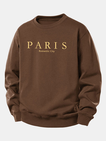 Paris Slogan Druck Locker Geschnittenes Sweatshirt