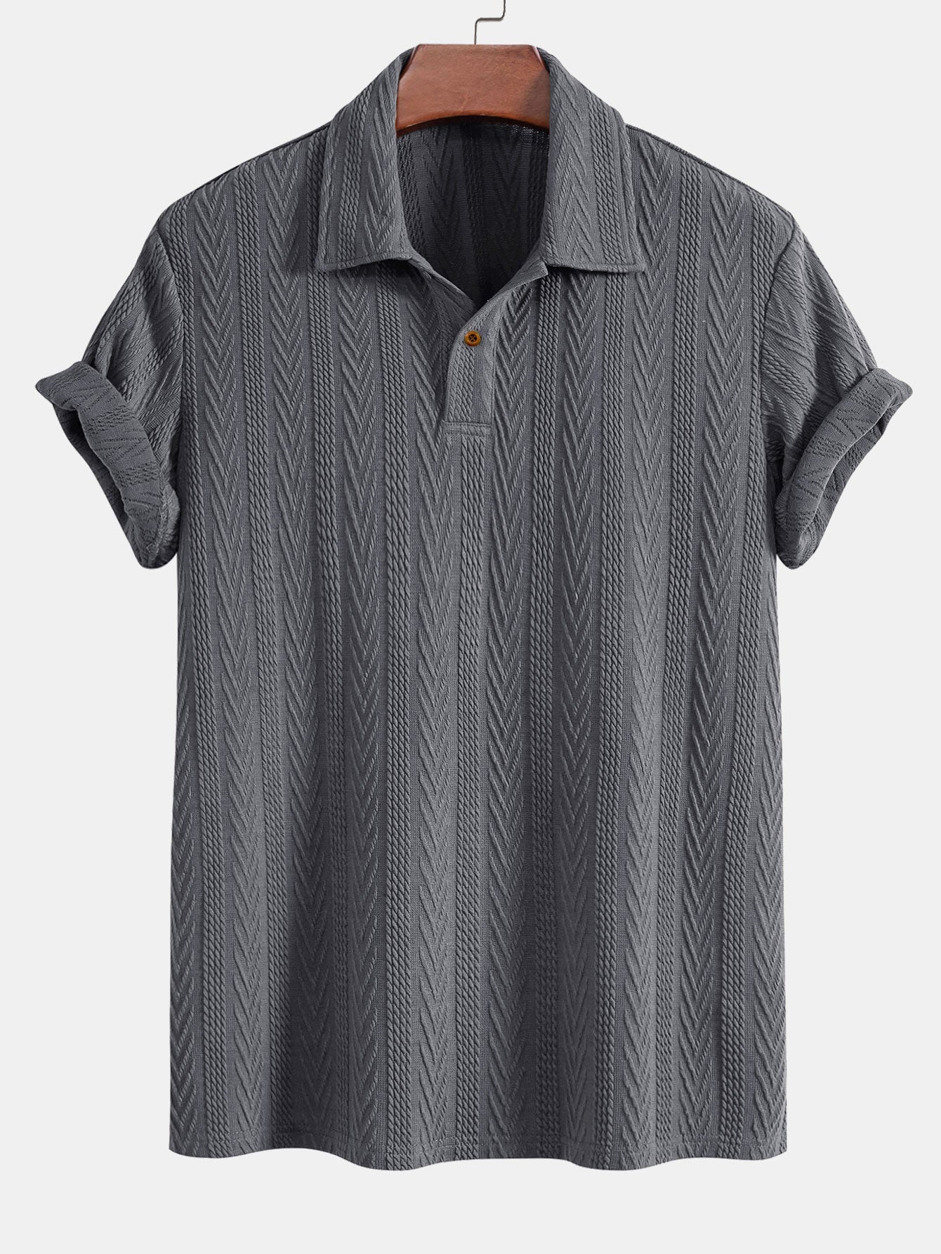 Kurze Ärmel Jacquard Polo