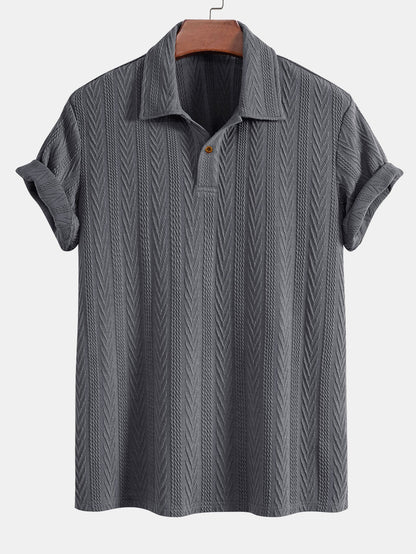 Kurze Ärmel Jacquard Polo