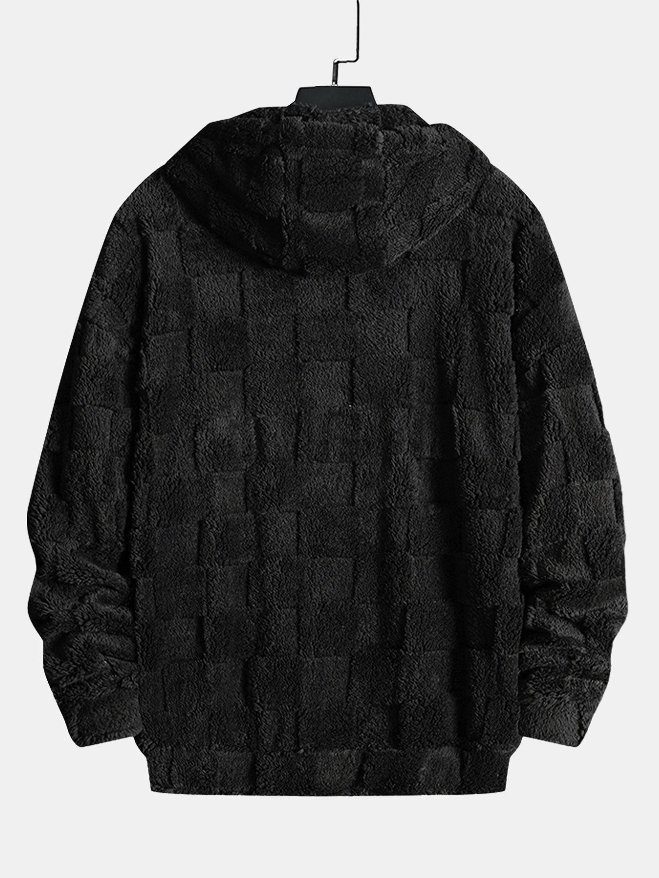 Kalifornien bestickter Teddy-Kapuzenpullover mit Schachbrettmuster