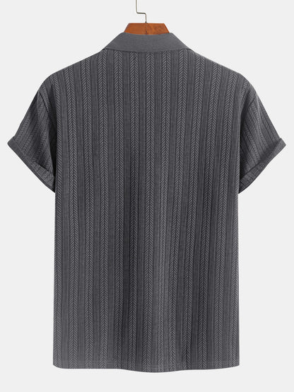 Strukturiertes Polo mit Reißverschluss