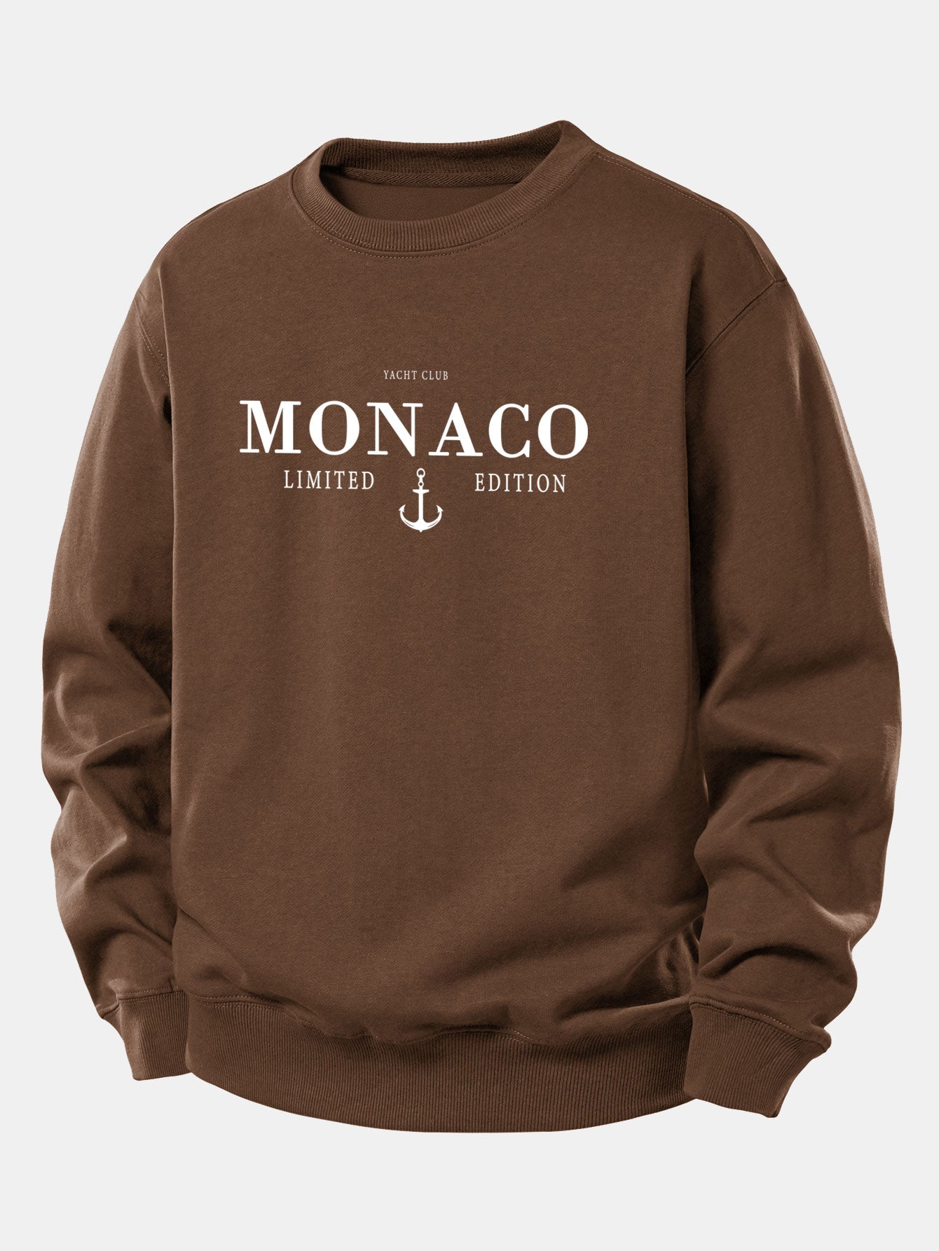 Monaco Slogan Druck Locker Geschnittenes Sweatshirt