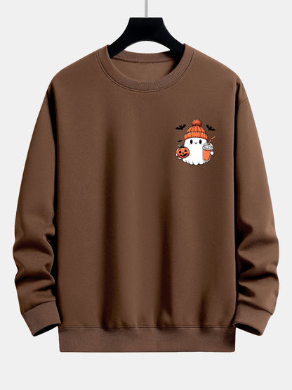 Halloween Geister Kürbis Druck Lässiges Sweatshirt