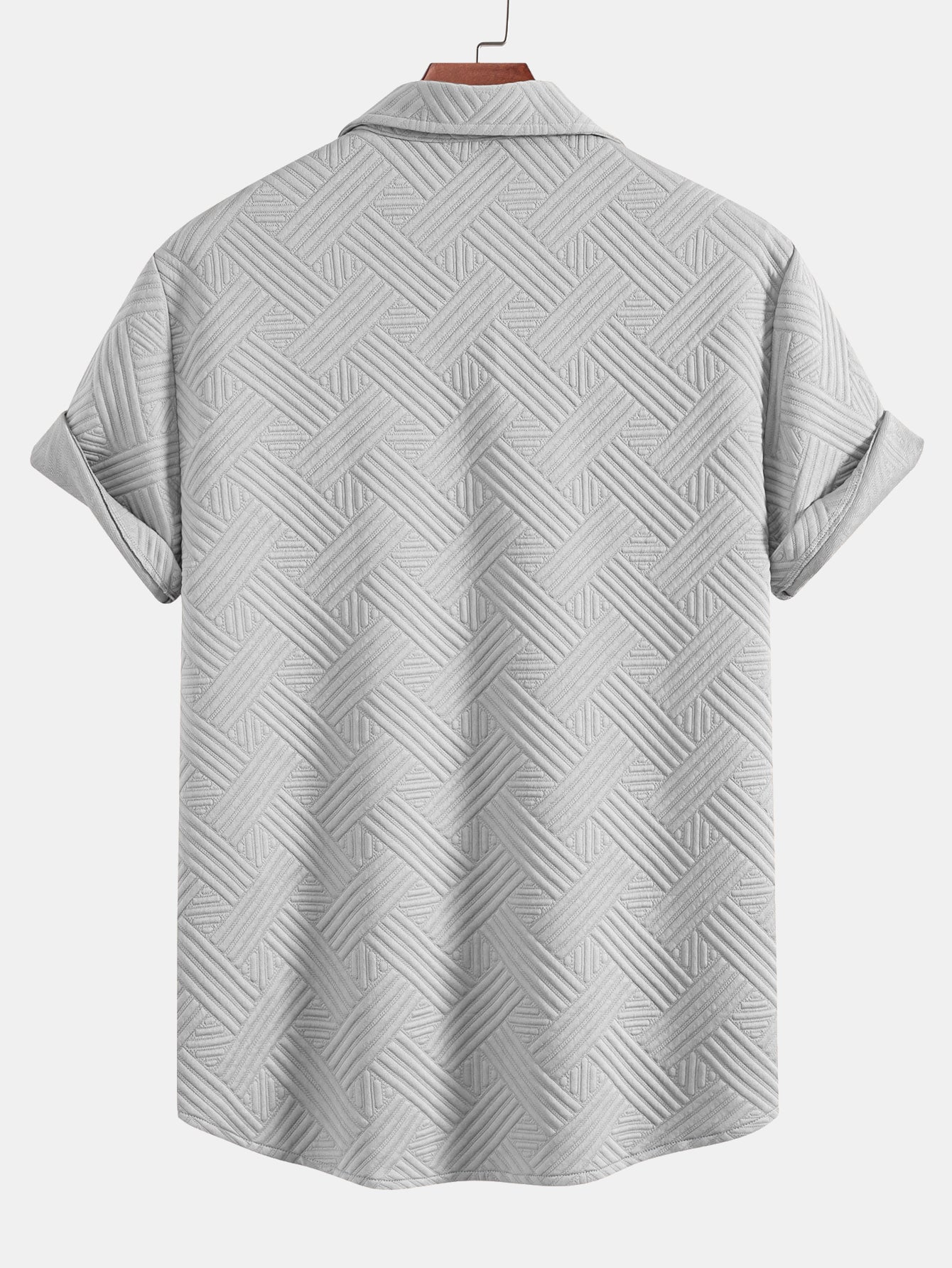 Gestreiftes Jacquard-Hemd mit Knopfleiste und Shorts mit Kordelzug