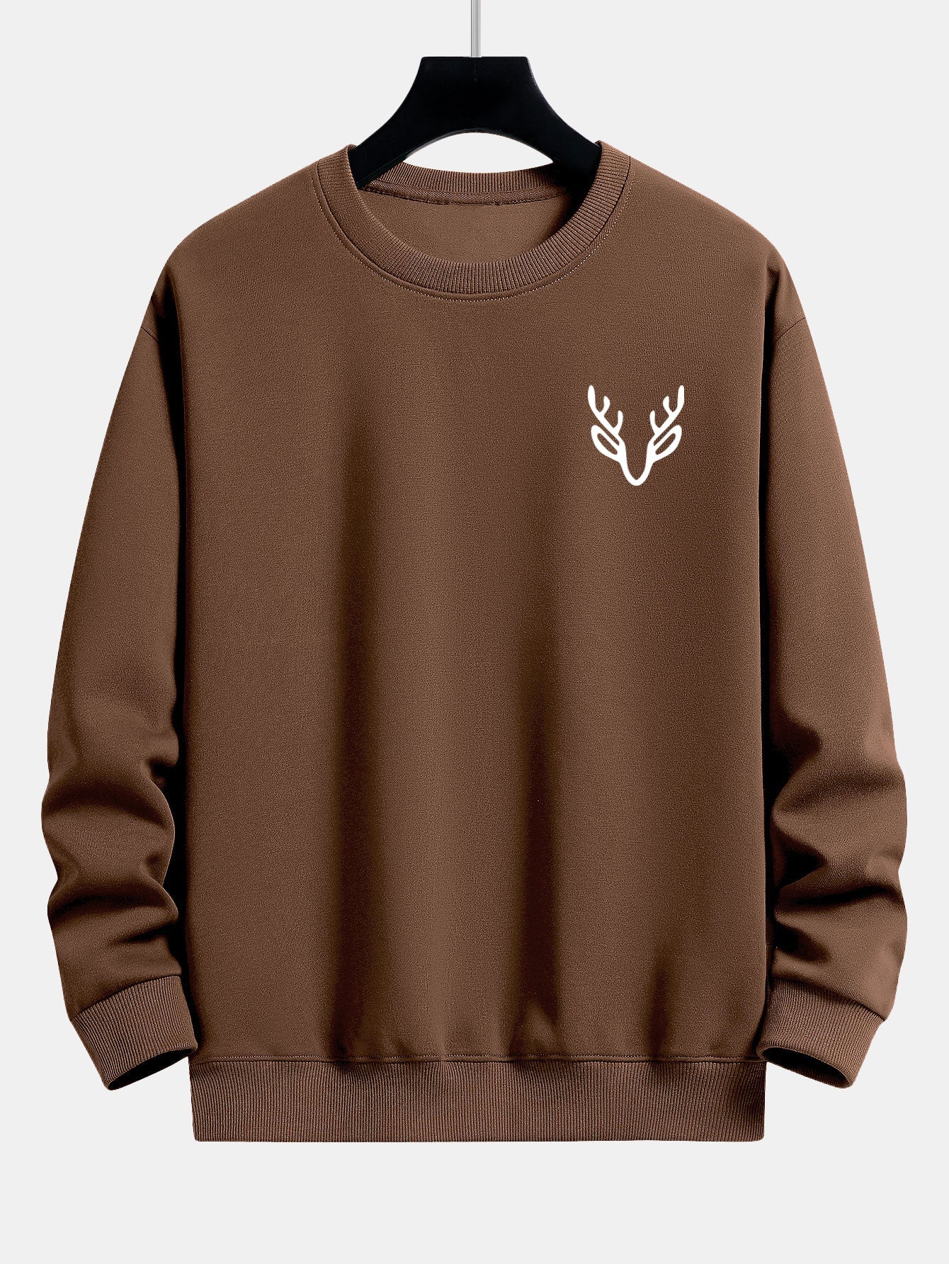 Sweatshirt mit lockerem Schnitt und Hirschkopf-Aufdruck