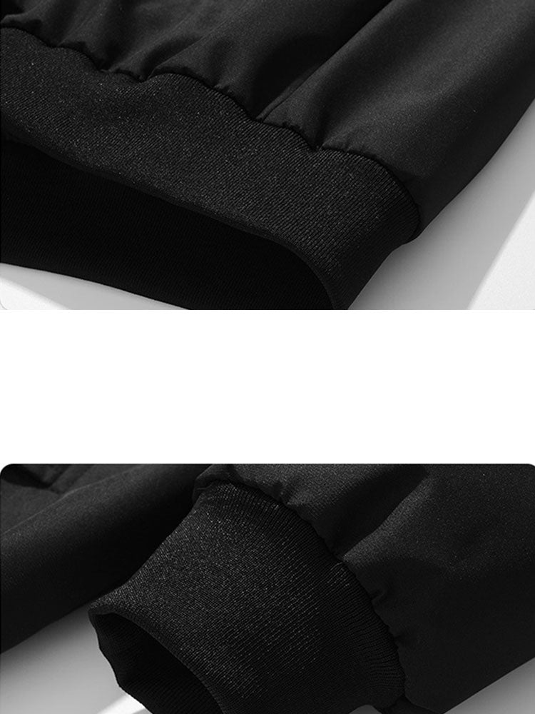 Gemusterte Cord-Bomberjacke mit Kontrastfarben und abnehmbarer Kapuze